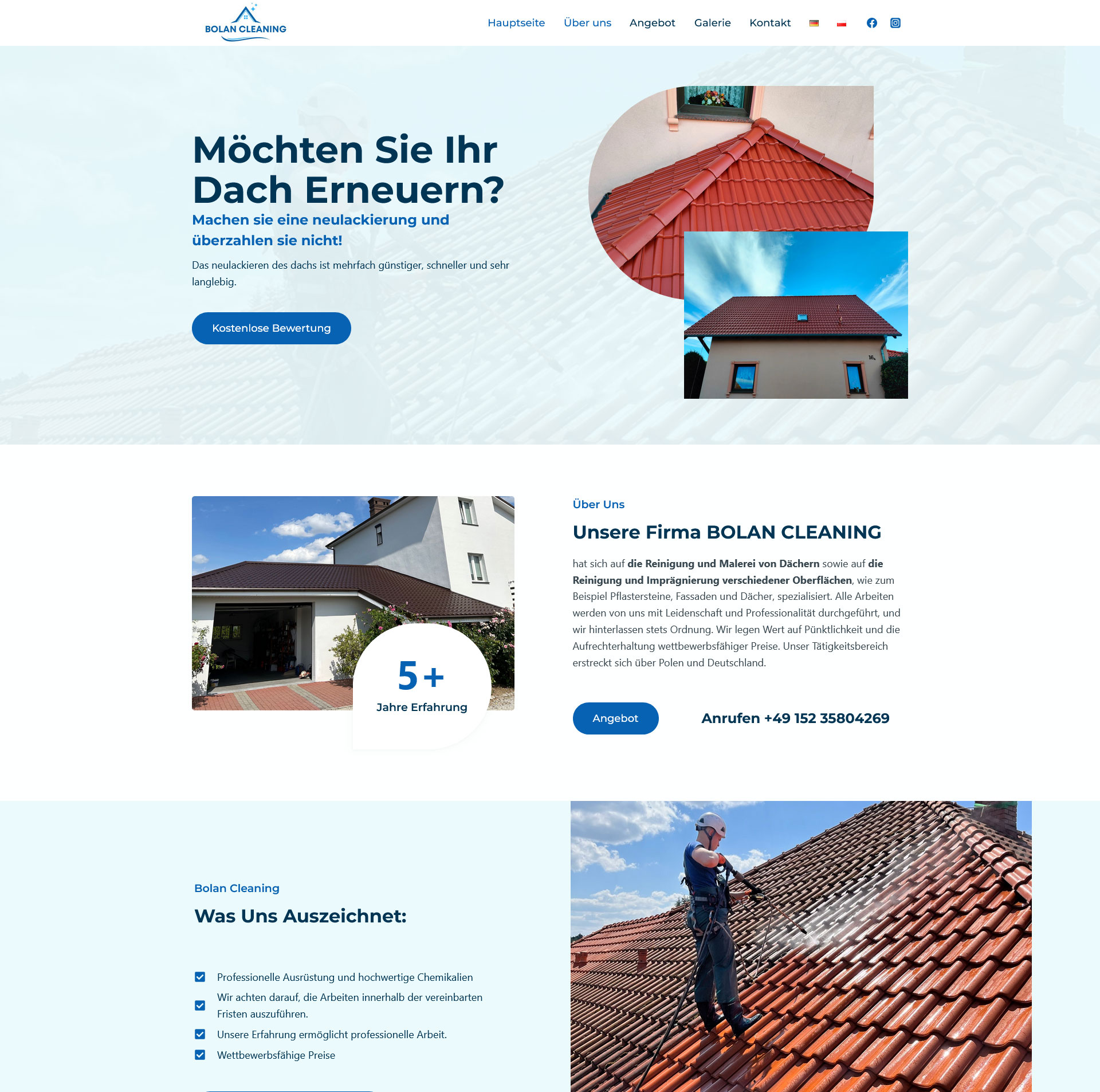 BoleanCleaning strona firmy czyszczącej dachy