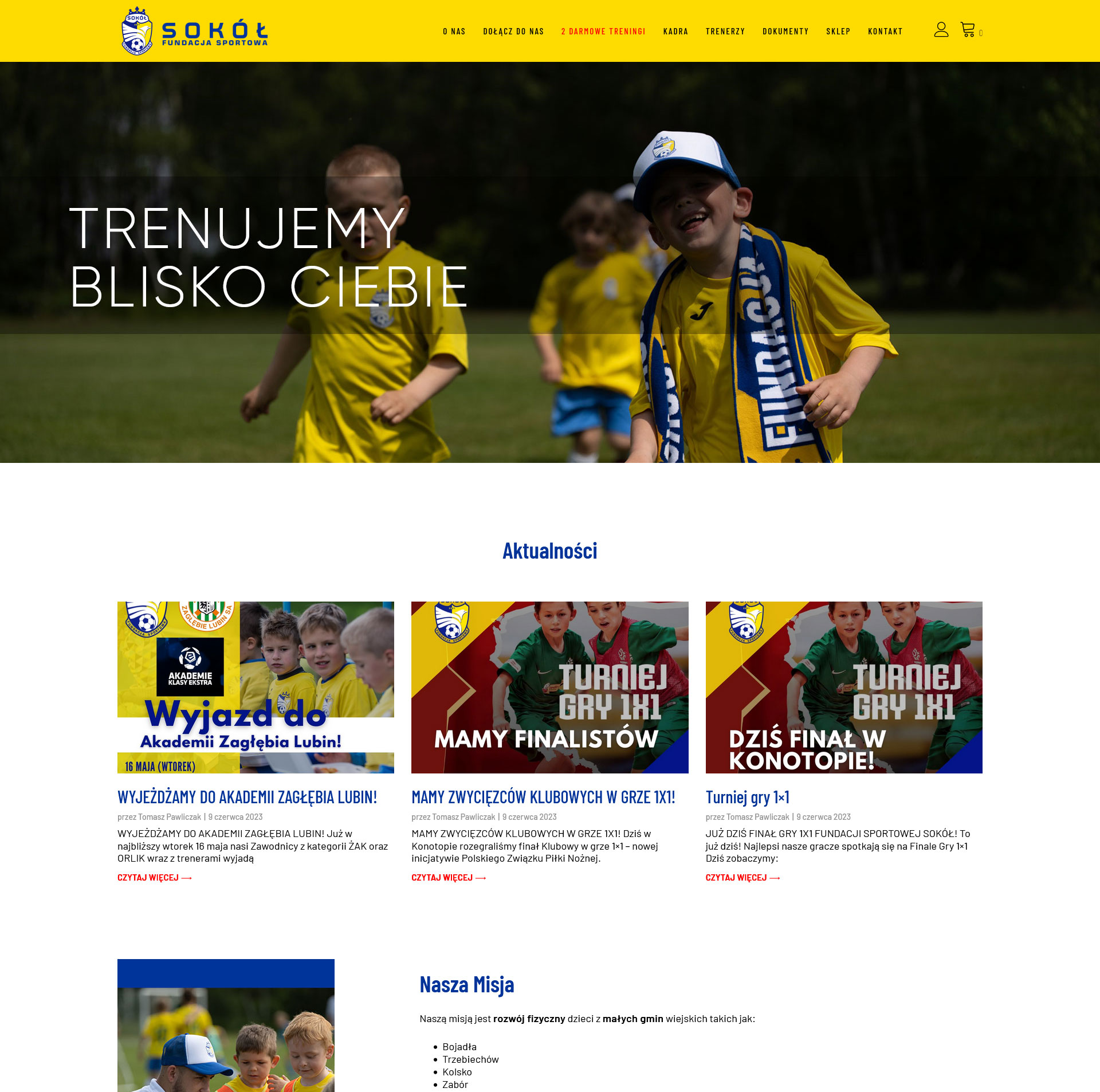 Strona internetowa Fundacji Sportowej Sokół