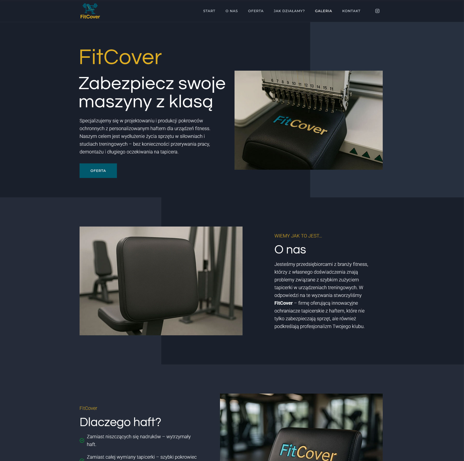 Strona firmy specjalizującej się w projektowaniu i produkcji pokrowców ochronnych 